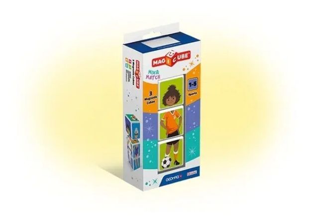 Imagen de Puzzle Cubos Magnéticos Deportes Geomag 3 Piezas Didactico Índigo