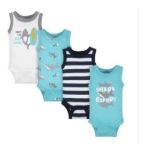 Imagen de Pack De 4 Bodies Musculosas Diseño Surfistas Gerber Algodón Azul 24m