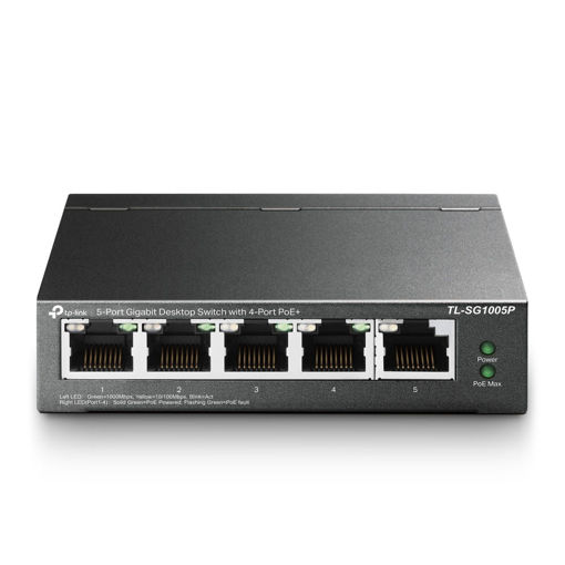 Imagen de SWITCH TP-LINK TL-SG1005P 5 PUERTOS GIGABIT POE+