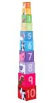 Imagen de Juego Cubos Apilables Números Y Animales Bigjigs Niños 18m+ Azul Marino