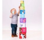Imagen de Juego Cubos Apilables Números Y Animales Bigjigs Niños 18m+ Azul Marino