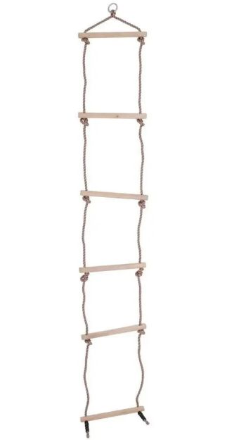 Imagen de Escalera De Cuerdas Resistentes Peldaños De Madera Niños 4a+