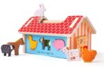 Imagen de Casa Granjita Encastre Bigjigs Toys 12m+ Juguete De Madera Azul
