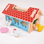Imagen de Casa Granjita Encastre Bigjigs Toys 12m+ Juguete De Madera Azul