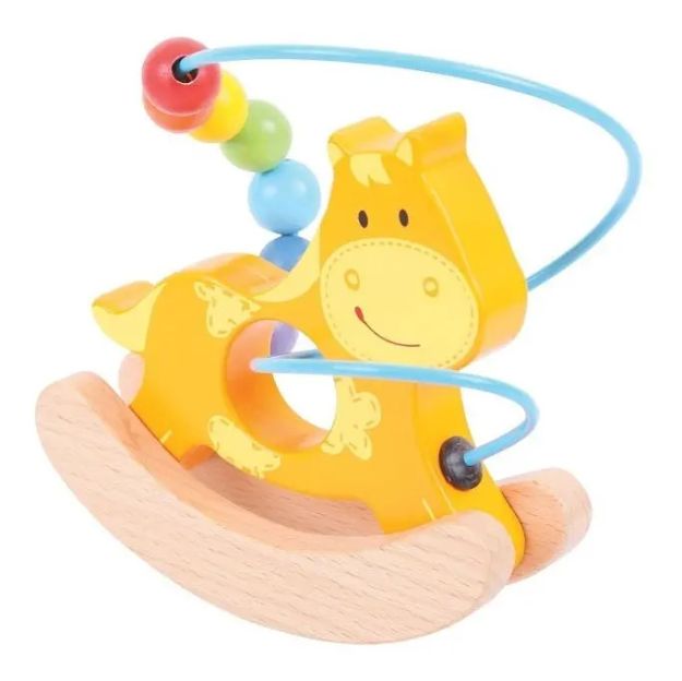 Imagen de Bigjigs Toys Balancín Caballo De Madera Con Cuentas 12m+