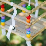 Imagen de Hamaca Columpio Madera Cuentas De Colores Bebes Juego 12m+ Beige