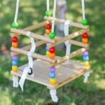 Imagen de Hamaca Columpio Madera Cuentas De Colores Bebes Juego 12m+ Beige