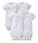 Imagen de Set De 4 Bodies Manga Corta Blancos Algodón Gerber Bebes Blanco 12 Meses