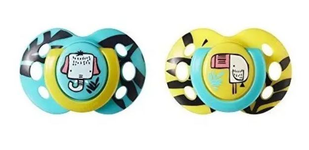 Imagen de Set 2 Chupetes Y Estuche Fun Style 6 A 18 Meses Ortodonticos Amarillo 6 A 18 Meses