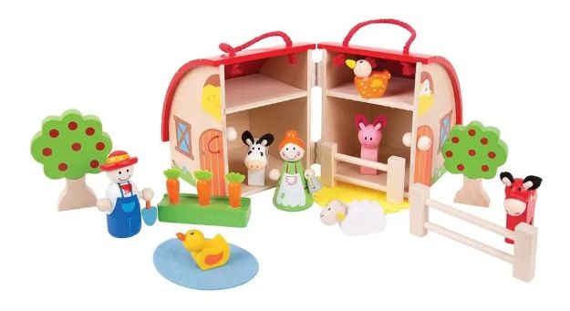 Imagen de Casa Infantil Bigjigs Mi Granja Juego Madera Infantil 3años+ Rojo Granja