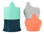 Imagen de Vaso Con 3 Boquillas De Silicona Ajustable Antivuelco Bebes Nordico Liso