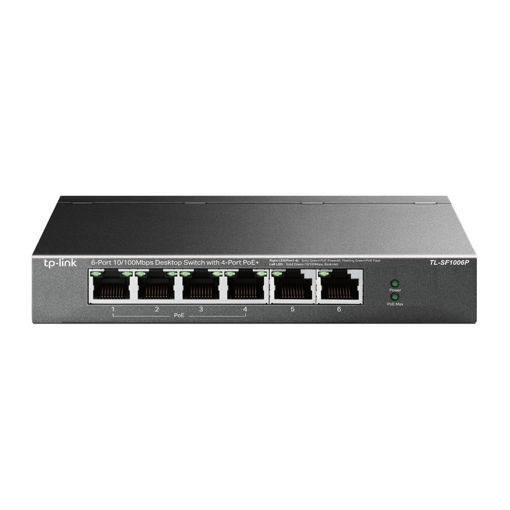 Imagen de SWITCH TP-LINK TL-SF1006P 6 PUERTOS FAST ETHERNET CON 4 PUERTOS POE+ 67W