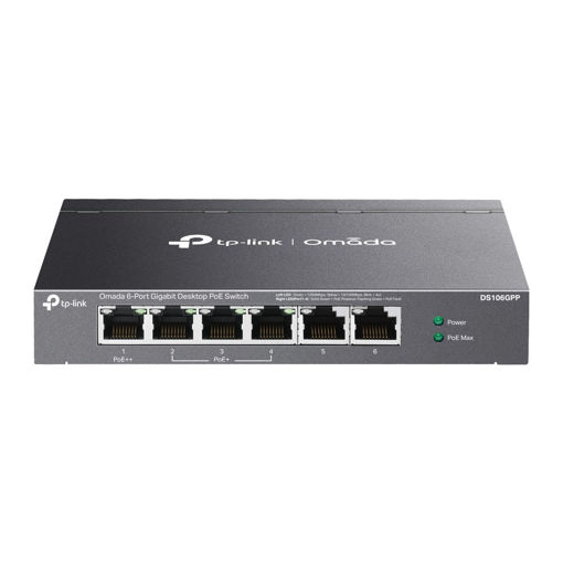 Imagen de SWITCH TP-LINK DS106GPP OMADA 6 PUERTOS GIGABIT POE++ 64W