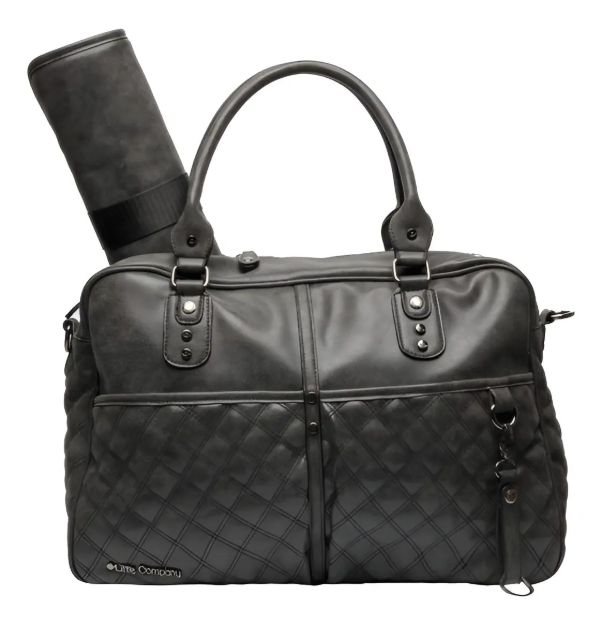 Imagen de Bolsos Maternales Cambiador Y Ganchos Negro Bebés Ecocuero Negro Cuero Sintético