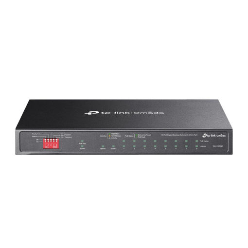 Imagen de SWITCH TP-LINK DS110GMP GIGABIT 10 PUERTOS 8 POE+ 123W