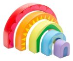 Imagen de Túnel Arcoíris Juego Apilable Encastre Madera Bebes 12m+ Multicolor