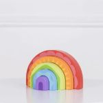 Imagen de Túnel Arcoíris Juego Apilable Encastre Madera Bebes 12m+ Multicolor