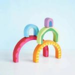 Imagen de Túnel Arcoíris Juego Apilable Encastre Madera Bebes 12m+ Multicolor