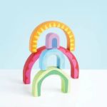 Imagen de Túnel Arcoíris Juego Apilable Encastre Madera Bebes 12m+ Multicolor