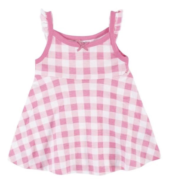 Imagen de Vestido Con Capelina Y Cubre Pañal Bombacha Algodon Gerber Rosa Chicle 5t