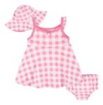 Imagen de Vestido Con Capelina Y Cubre Pañal Bombacha Algodon Gerber Rosa Chicle 5t
