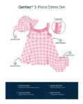 Imagen de Vestido Con Capelina Y Cubre Pañal Bombacha Algodon Gerber Rosa Chicle 5t