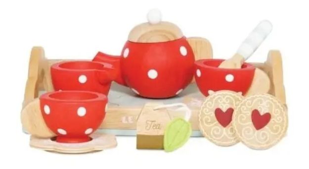 Imagen de Juego De Te Con Tazas, Platos Y Bandeja Madera Niños 2 Años+