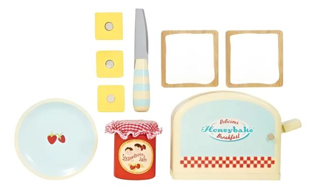 Imagen de Juego Tostadora Con Panes Y Mermelada Madera Niños 3 Años+ Multi