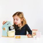 Imagen de Batidora Mezcladora Con Ingredientes Madera Niños 2 Años+ Celeste