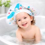 Imagen de Visera Anti-champú Protección Para Los Ojos De Bebés En Baño Blanco-azul
