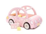 Imagen de Juguete Auto Rosa De Sophie Madera Con Maleta Niños 3 Años+ Sophie Rosa