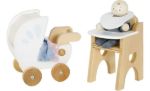 Imagen de Juguete Coche Y Silla Comer Casa De Muñecas Madera 3 Años+ Beige