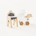 Imagen de Juguete Coche Y Silla Comer Casa De Muñecas Madera 3 Años+ Beige
