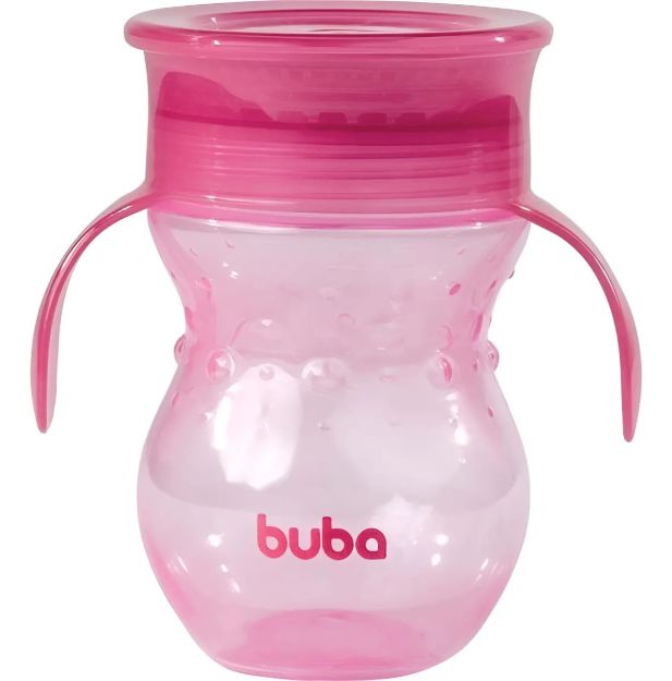 Imagen de Vaso Antivuelco Con Asa 360 Grados 250ml Tapa Y Bebes 12m+ Rosa