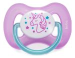 Imagen de Chupete Silicona Brilla En Oscuridad Bebes Tapa Protectora Rosa + 6 Meses