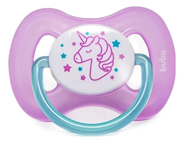 Imagen de Chupete Silicona Brilla En Oscuridad Bebes Tapa Protectora Rosa + 6 Meses