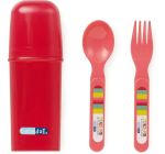 Imagen de Pack Cubiertos Y Babero Silicona Estuche Bebés Alimentacion