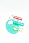 Imagen de Pack Cubiertos Y Babero Silicona Estuche Bebés Alimentacion