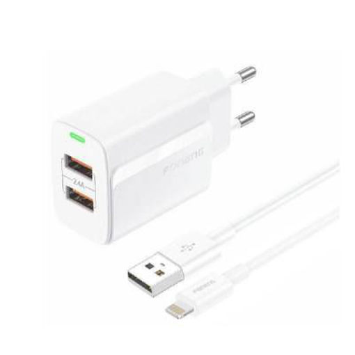 Imagen de CARGADOR IPHONE FONEG EU63 2.4A 2 USB
