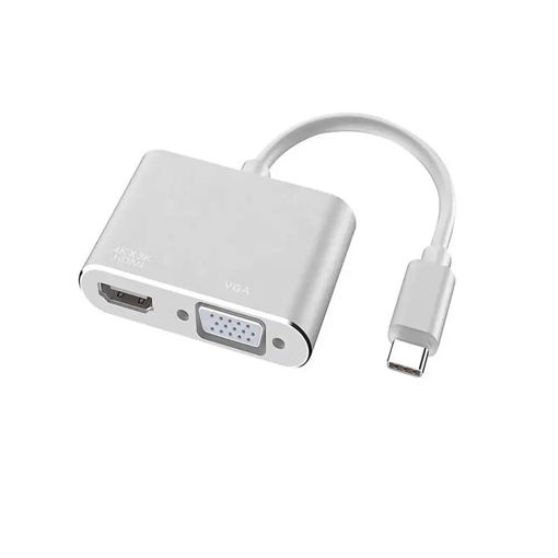 Imagen de GENERICO HUB 2 IN 1 HDMI VGA USB-C 4K 2K WHITE