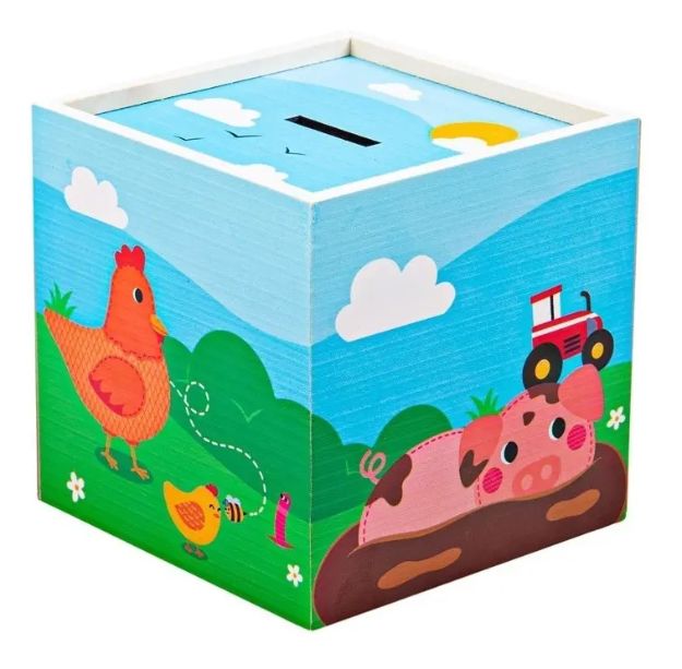 Imagen de Caja Alcancía De Madera Granjita Bigjigs Niños 3 Años+