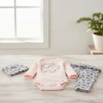 Imagen de Set X3 Piezas Body M/l, Calza Y Gorro Algodón Gerber Bebes Coral Claro 6 A 9m