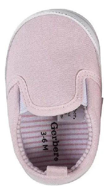 Imagen de Zapatos Sneaker Algodón Bebés Gerber Championes Rosa 6 A 9 Meses