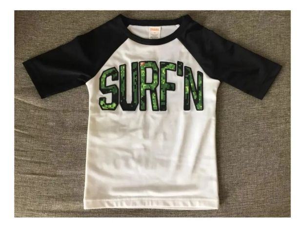 Imagen de Remera Para El Agua Playa Protección Uv Manga 3/4 Surf Niños Blanco 5t Liso