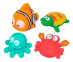 Imagen de Set X4 Animalitos Oceano Juguete Para El Agua Baño Bebes 4m+ Azul