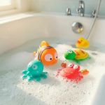 Imagen de Set X4 Animalitos Oceano Juguete Para El Agua Baño Bebes 4m+ Azul