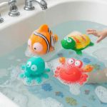 Imagen de Set X4 Animalitos Oceano Juguete Para El Agua Baño Bebes 4m+ Azul