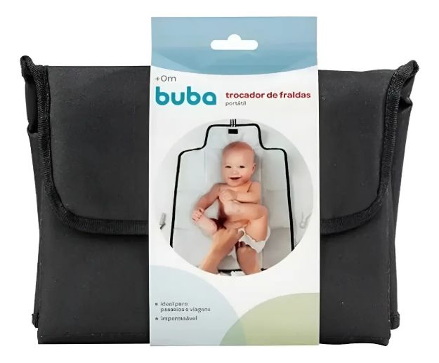 Imagen de Cambiador Portátil Impermeable Negro Con Portapañal Buba  Negro Liso
