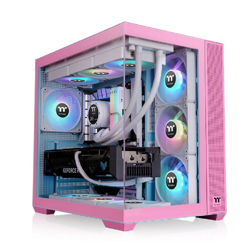 Imagen de GABINETE THERMALTAKE VIEW 380 TG ARGB BUBBLE PINK ATX MID TOWER CA-1Z2-00MAWN-00