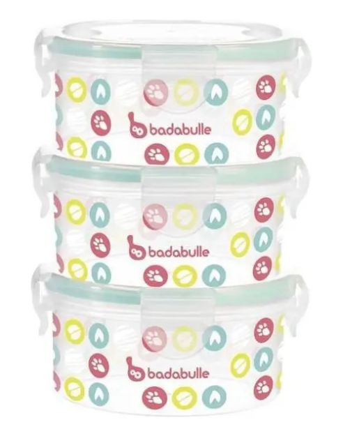 Imagen de Badabulle Vianda Set 3 Piezas Capacidad 500ml Comidas Bowls